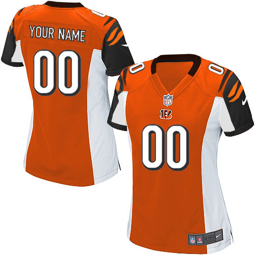 Women's Elite Nike Jersey Orange Alternate - Customized NFL Cincinnati Bengals